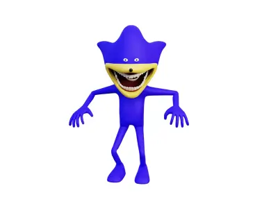 Sonic the Tape Horror 3D Character Model Blender Rigged Low-poly 3D model