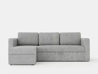 Tarno Divan Bed Sofa Reversible Light Gray Low-poly 3D model