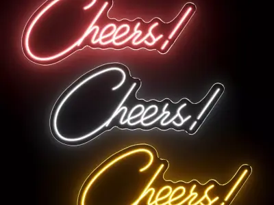 Cheers Neon Sign 3D model