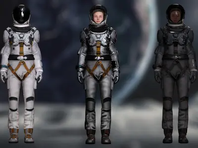 Elite Space Explorer Rigged Astronaut Model Low-poly 3D model