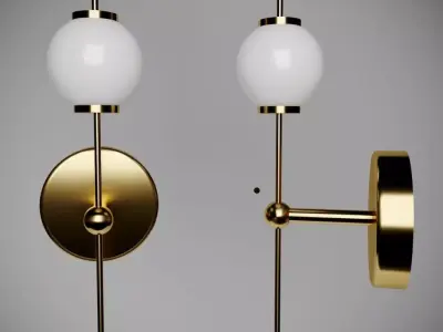 Lamp model wall in gold 3D model