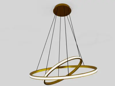 Modern Double Ring Hanging Lights model Low-poly 3D model