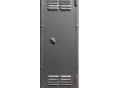 Industrial Distressed Metal Storage Locker Low-poly 3D model