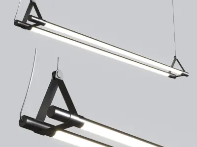 Thin Multiples Dyad Linear Suspension Light Low-poly 3D model