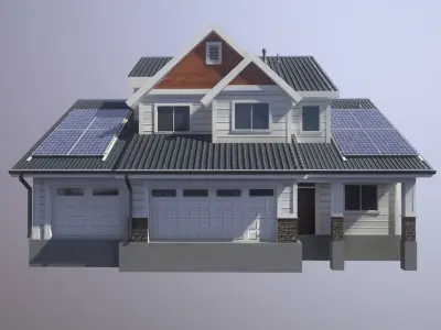 Modern Suburban House 1 Low-poly 3D model