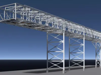 Belt conveyor structure 25i37 3D model