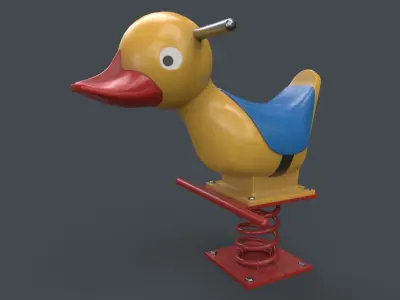 PBR Outdoor Spring Swing Playground Toy A Low-poly 3D model