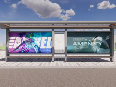 Bus Stop Collections -B8 3D model