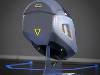 Sci-fi helmet Low-poly 3D model purchase