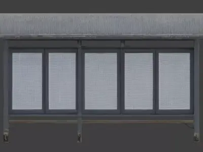 Urban Commuter Transit Shelter 3D Model Low-poly 3D model