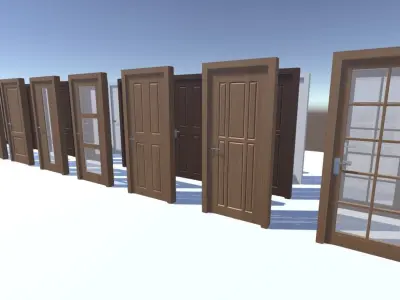 Modern Doors Low-poly 3D model purchase