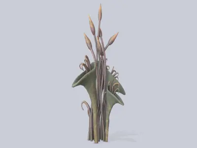 Fantasy plant Low-poly 3D model