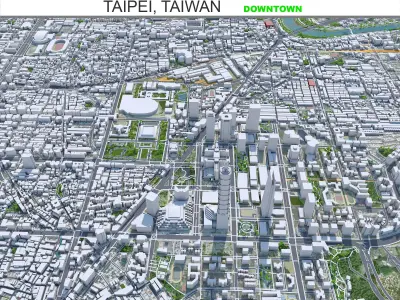 Taipei Downtown Taiwan Low-poly 3D model
