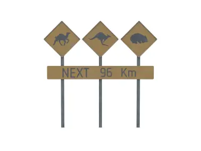 Street Sign 19 Low-poly 3D model
