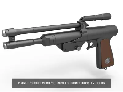 Blaster Pistol and Carbine of Boba Fett from The Mandalorian 3D Model Pack