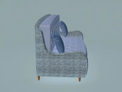Vintage smooth Sofa 3D model