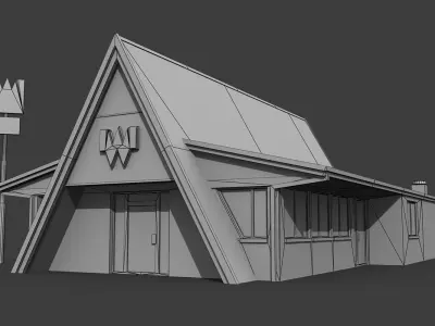 Whataburger Restaurant Building Low-poly 3D model