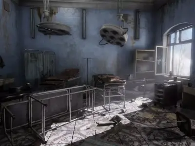 Abandoned Soviet Maternity Hospital Low-poly 3D model