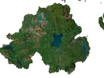 United Kingdom Terrain 3D Map 3D model