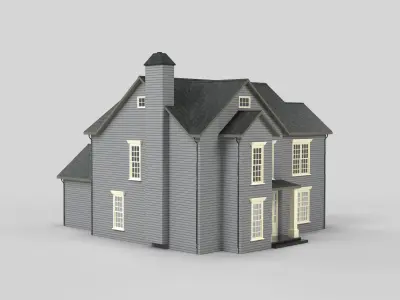 British House Design 02T2 Low-poly 3D model