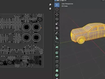 Luxury car 2 low-poly game-ready Low-poly 3D model