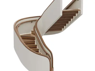 modern staircase with lighting 3D model