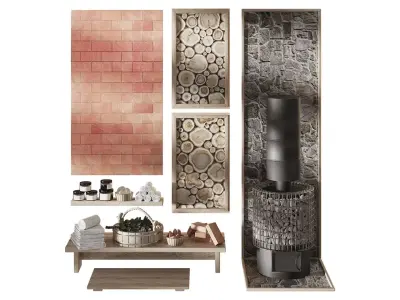 Sauna and bath filling set 3D model