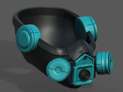 Gas mask futuristic scifi fantasy 3d helmet  Low-poly 3D model
