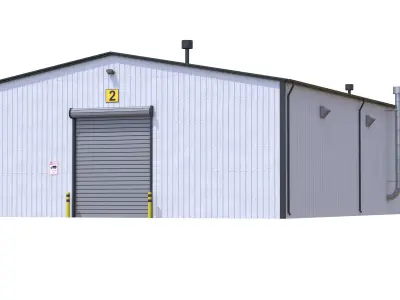 3 Industrial Buildings 3D Model Pack