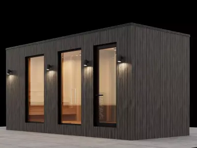 Mobile sauna and accessories 3D model