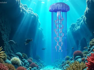  Electric Blue Jellyfish Rigged 