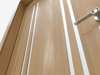 Modern Wooden Interior Door with Furniture 001 3D model