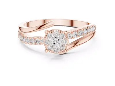 Round Diamond  Ring 3D print model buy