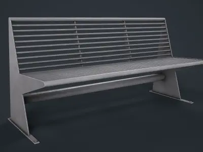 Metal Modern Bench 33 PBR Game Ready Low-poly 3D model
