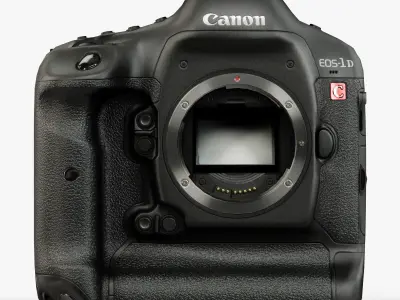 Canon EOS-1D C 4K DSLR camera Low-poly 3D model