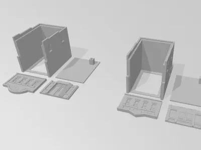 Shop Store Building 2pcs by Outland Models 3D Printable 3D print model purchase
