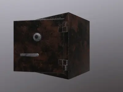 Game ready Metal safe with openable door  3D model Low-Poly Low-poly 3D model