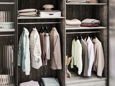 Wardrobe wardrobe with glass doors  3D model
