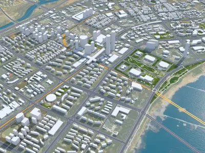 Nanchang Jiangxi China 60km AI Low-poly 3D model