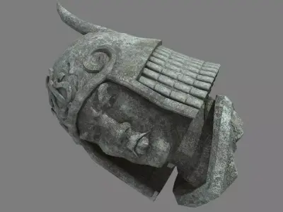 Broken Soldier Statue - Stone Rubble 02 3D model