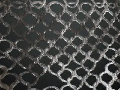 Silver Rusty Metal Weave Transparent PBR Seamless Texture