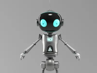 SCI FI Futuristic Cartoon Robot Low-poly 3D model