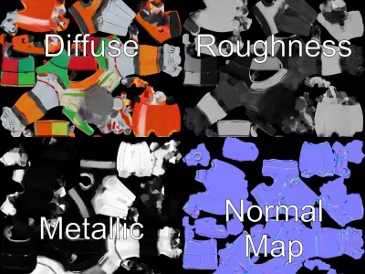 Colorful Robot Companion model pack Low-poly 3D model