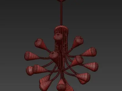 Globo Five Light Chandelier 3D model
