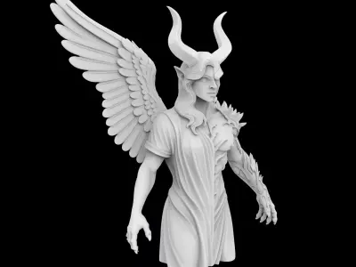 Angel And Demon Dual Statue 3D Print Model 3D print model