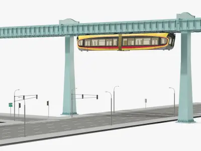  Urban Suspended Monorail and Highway 