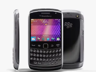 BlackBerry 9360 Black Low-poly 3D model