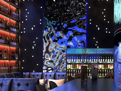 Modern bar 3D model buy