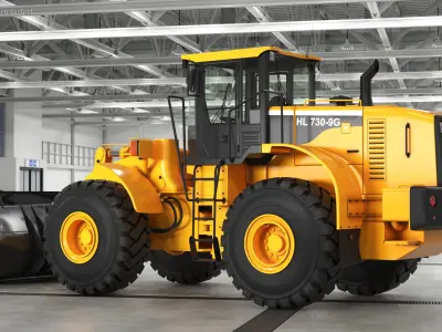  Front End Wheel Loader Rigged for Cinema 4D 