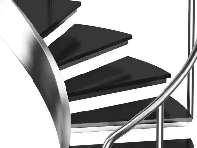 Black Metal Spiral Stairs 3D model